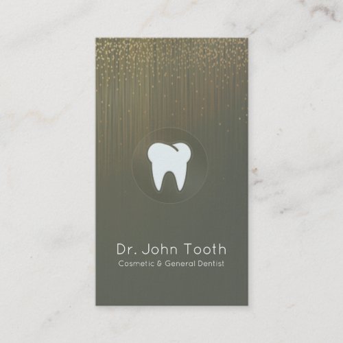 Modern Dental Dentist Appointment Green Gold Business Card