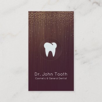 Modern Dental Dentist Appointment Red Gold Business Card by johan555 at Zazzle