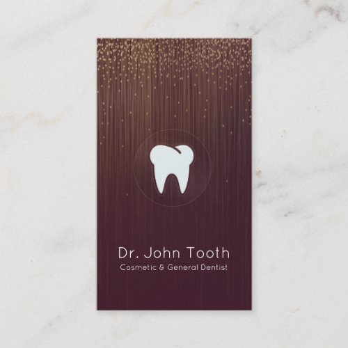 Modern Dental Dentist Appointment Red Gold Business Card