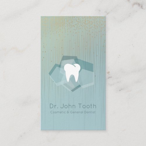 Modern Dental Dentist Appointment Turquoise Gold Business Card