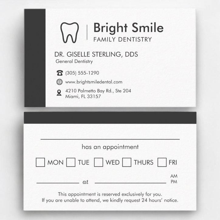 Modern Dental Dentistry Appointment Reminder Business Card