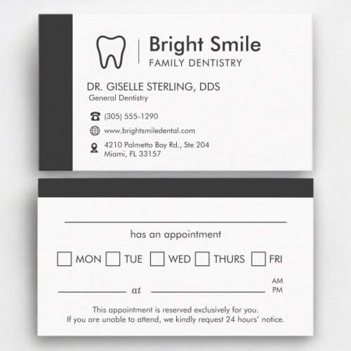 Modern Dental Dentistry Appointment Reminder Card