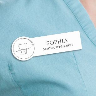 Modern Dental Hygienist Name Tag