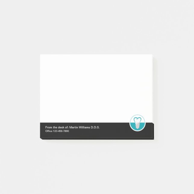 Modern Dental Implants Office Bulk Sticky Notepads (Front)
