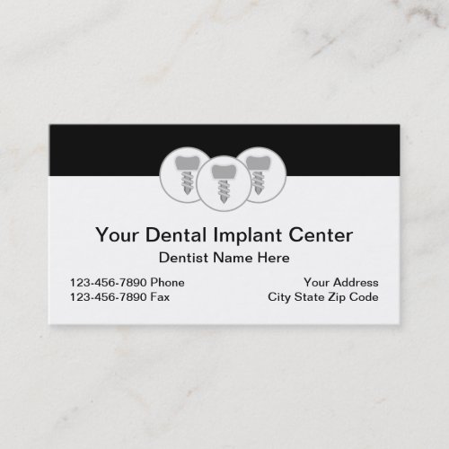 Modern Dental Implants Theme Business Cards