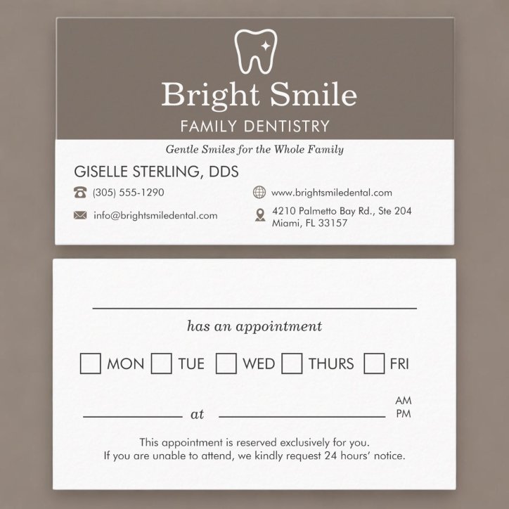 Modern Dental Office Appointment Reminder Business Card