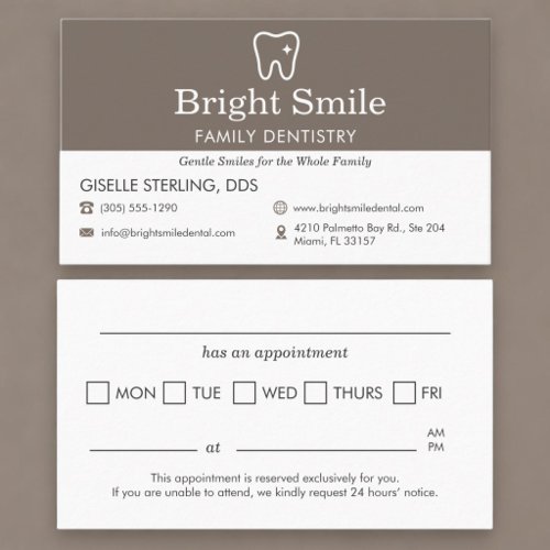 Modern Dental Office Appointment Reminder Card