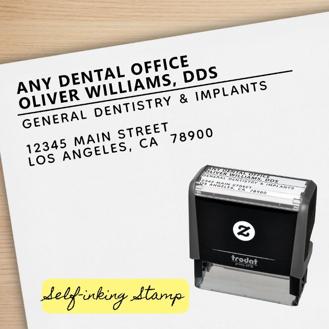 Modern Dental Office Dentist Return Address Self-inking Stamp (Creator Uploaded)