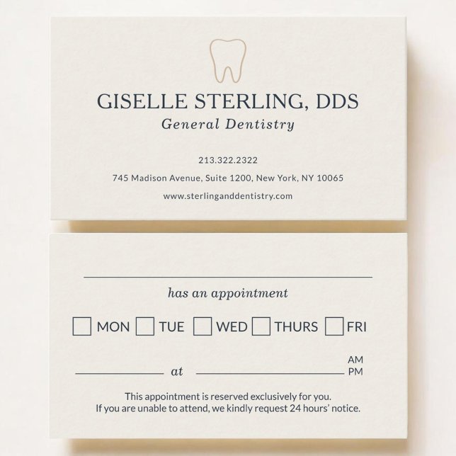 Modern Dental Office Tooth Appointment  Business Card (Creator Uploaded)