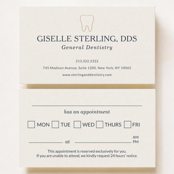 Modern Dental Office Tooth Appointment Business Card