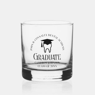 Modern Dental School Graduation Party Personalized Whiskey Glass