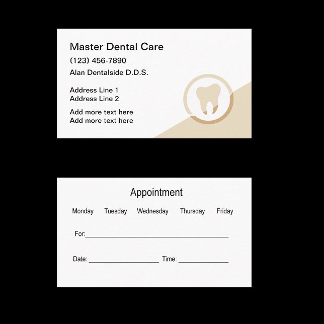 Modern Dentist Appointment Business Card Template (Creator Uploaded)