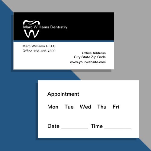 Modern Dentist Appointment Reminder Business Card