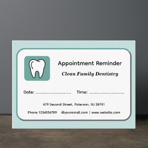 Modern Dentist Appointment Reminder Cards