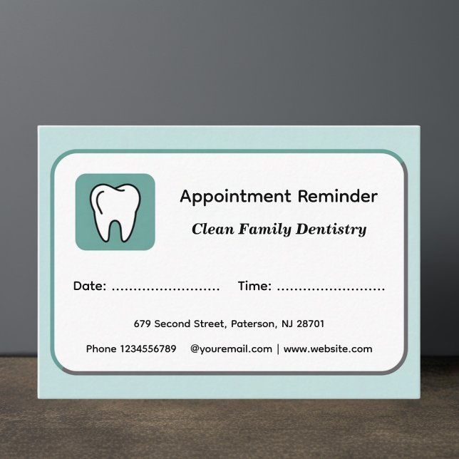 Modern Dentist Appointment Reminder Cards (Creator Uploaded)