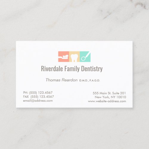 Modern Dentist Dental Care Business Card