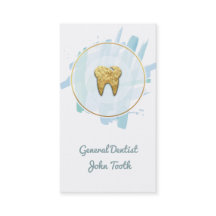Modern Dentist gold Tooth Logo Business Card