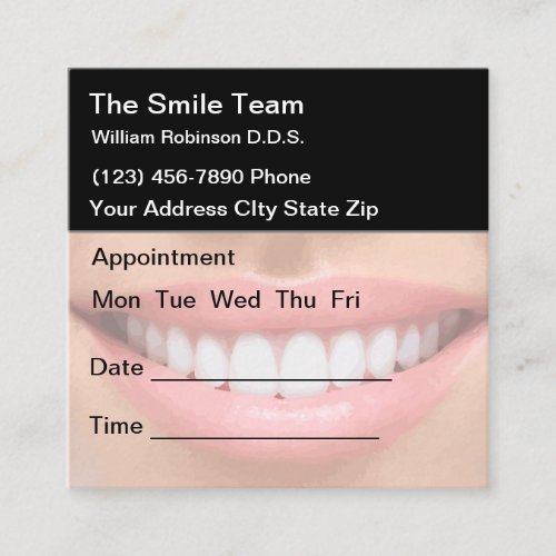 Modern Dentist Office Appointment Business Card