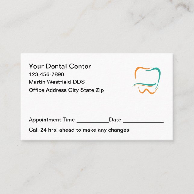 Modern Dentist Office Appointment Cards New (Front)