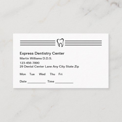 Modern Dentist Office Appointment Cards New