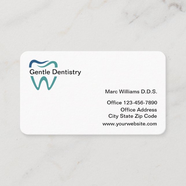 Modern Dentist Office Business Card Template (Front)