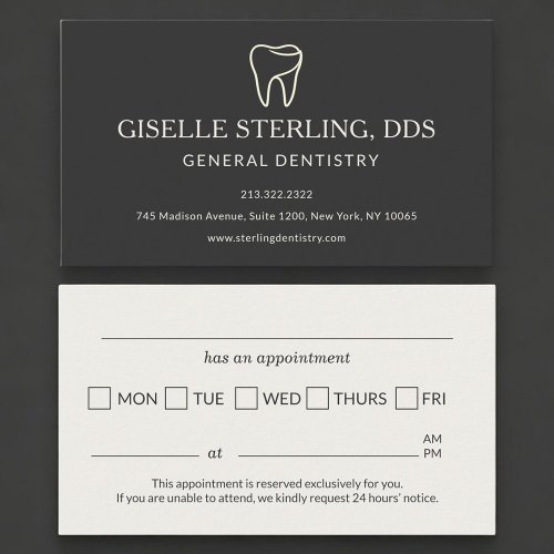Modern Dentist Office Tooth Appointment Reminder Card