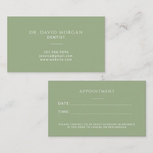 Modern Dentist Orthodontist Appointment Business Card