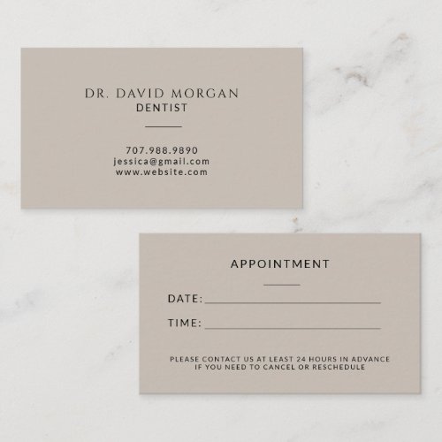 Modern Dentist Orthodontist Appointment Business Card