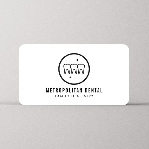 Modern Dentist Teeth Black Logo  Business Card