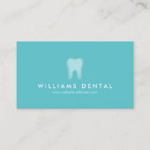 Modern Dentist Tooth Logo on Aqua Blue Business Card (Front)