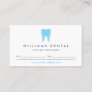 Modern Dentist Tooth Logo on White Appointment Business Card