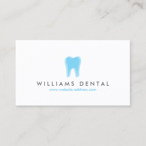 Modern Dentist Tooth Logo on White Business Card