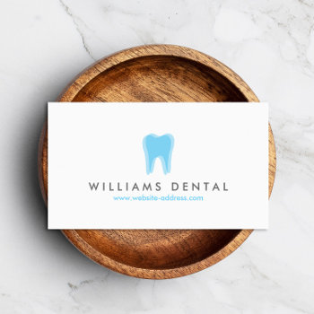 Modern Dentist Tooth Logo On White Business Card by 1201am at Zazzle