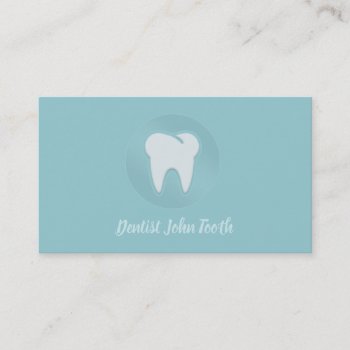Modern Dentist White Tooth Logo Business Card by johan555 at Zazzle