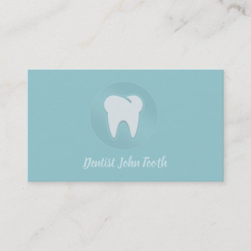 Modern Dentist White Tooth Logo Business Card