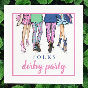 Modern Derby Couples Fashionable Party Napkins