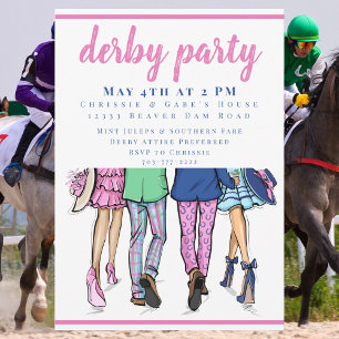 Modern Derby Couples Race Day Party Chic Invitation