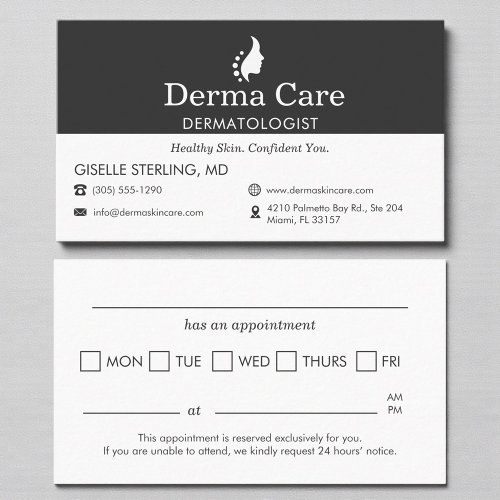 Modern Dermatologist Office Appointment Card