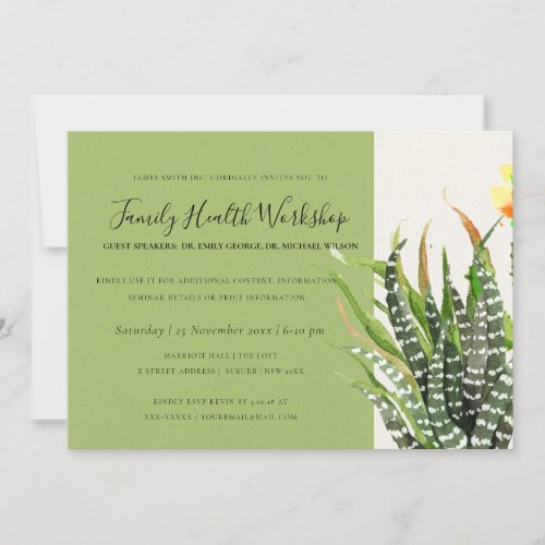 MODERN DESERT CACTUS WATERCOLOR WORKSHOP EVENT INVITATION