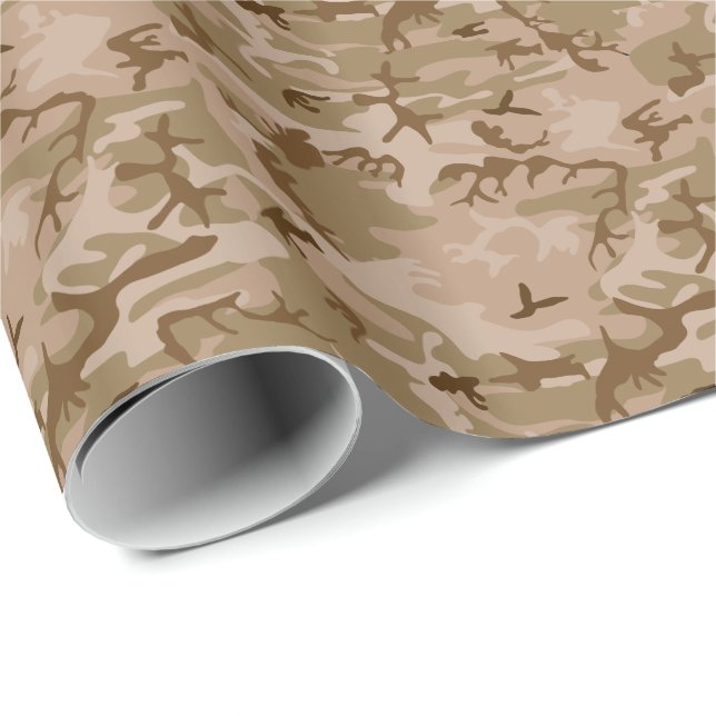 Modern Desert Military Camo Camouflage Wrapping Paper (Roll Corner)