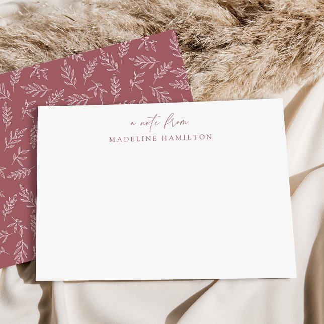 Modern Desert Rose Botanical Personalized Note Card (Creator Uploaded)