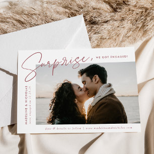 Modern Desert Rose Surprise Photo Engagement Announcement