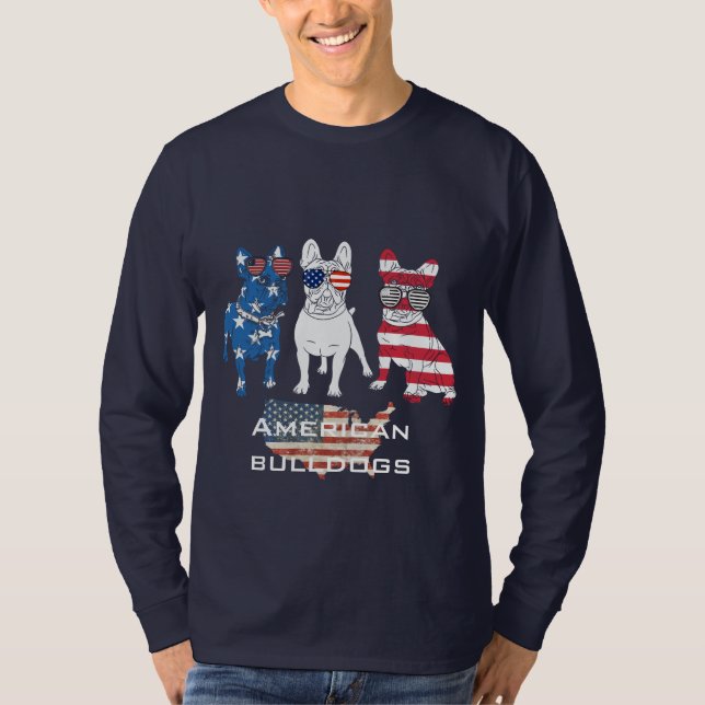 Modern design American bulldogs long sleeve  T-Shirt (Front)