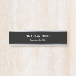 Modern Design Black And Silver Glam Professional Door Sign