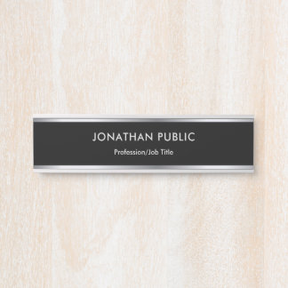 Modern Design Black And Silver Glam Professional Door Sign