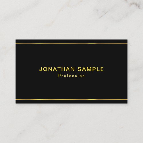 Modern Design Black Gold Template Sophisticated Business Card