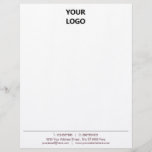 Modern Design Business Office Letterhead with Logo<br><div class="desc">Your Colors and Font - Simple Personalized Modern Design Your Business Office Letterhead with Logo</div>