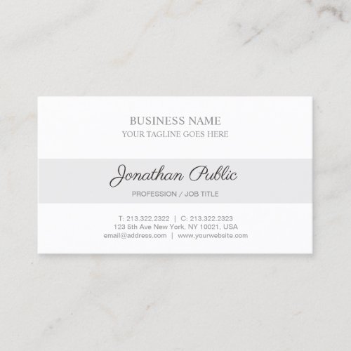 Modern Design Corporate Stylish Sleek Plain Business Card