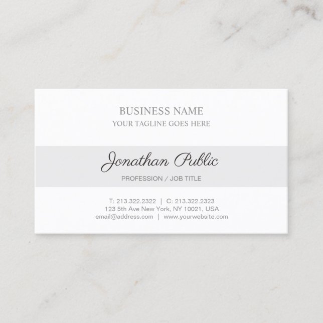 Modern Design Corporate Stylish Sleek Plain Business Card (Front)