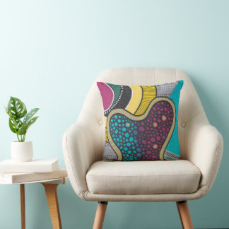 Modern design, crazy bright amoeba, fun throw pillow